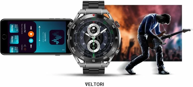 Smartwatch VELTORI unisex, e zezë
