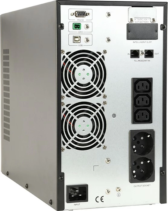 Kasë UPS Gembird EG-UPSO-2000, 2000 VA, 1800 W, Online, 6 bateri, E zezë