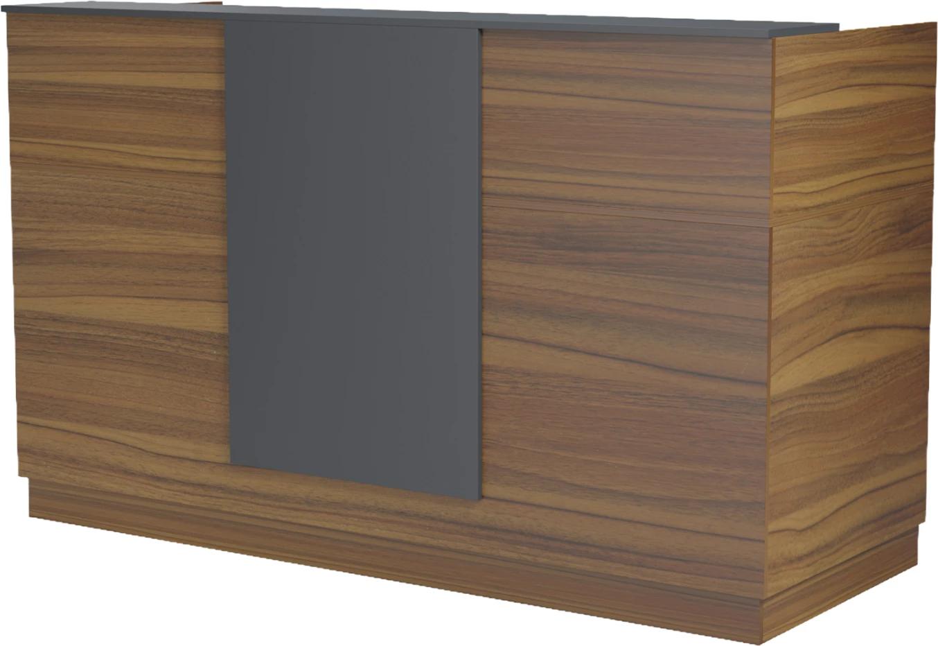 Banak recepsioni profesional KRONIC, melaminë ngjyrë arre/gri, FH2156.03, 180x70x110 cm