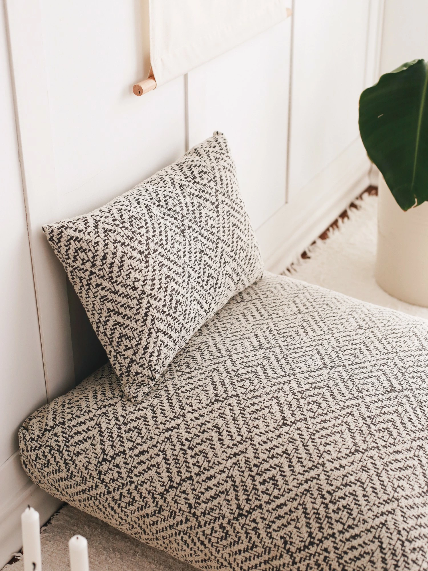 Jastëk i madh Atelier del Sofa, Dokuma - Zikzak, ngjyrë gri