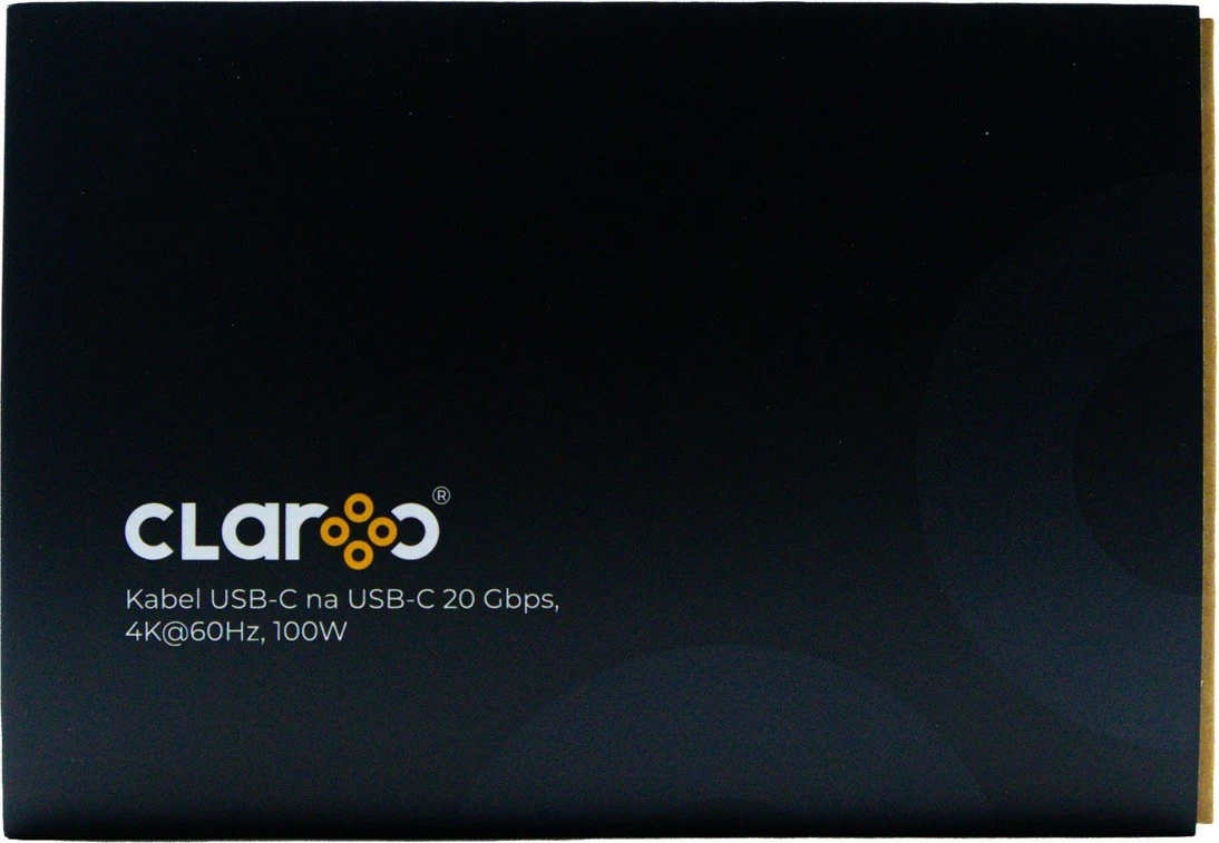 Kabllo USB-C Claroc, 3 m, 4K@60Hz, 100W PD, 20 Gbps, e zezë