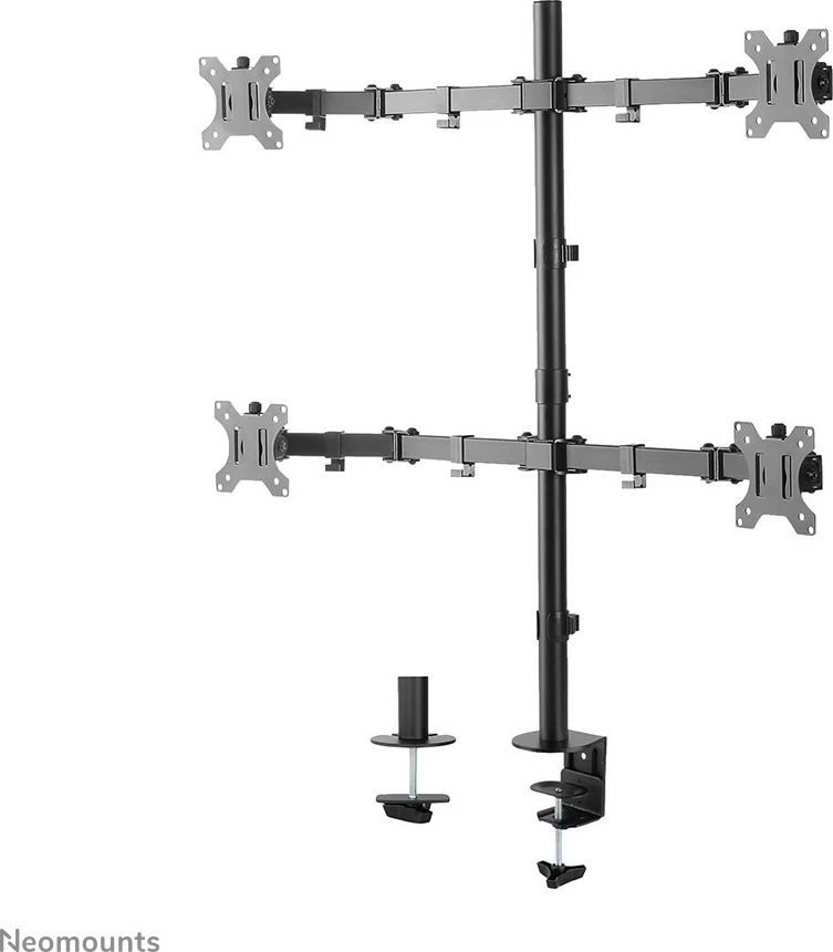 Krah monitori Neomounts FPMA-D550D4BLACK, për 4 ekrane, 13-32", rregullim lartësie, ngjyrë e zezë