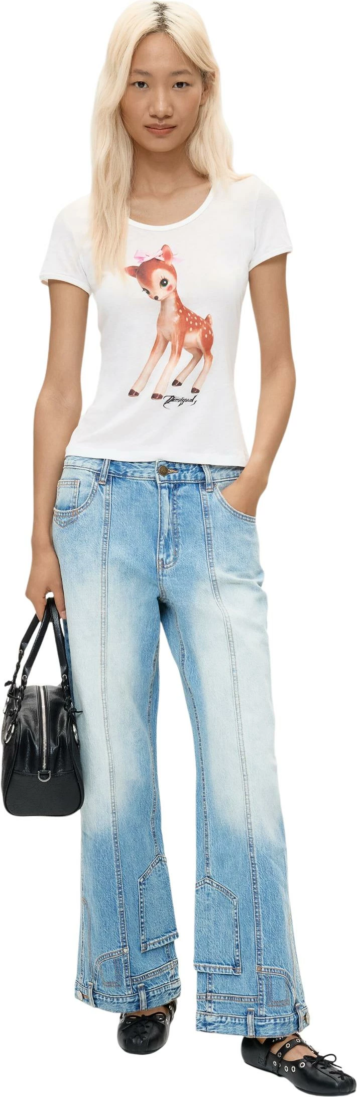 Xhinse për femra Desigual DENIM_INVERT 26WWDD17, denim i çelët [Madhësia: S]