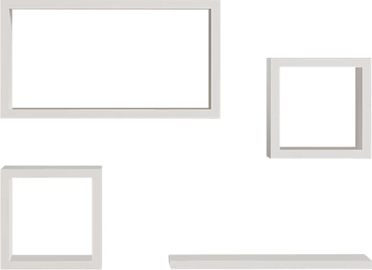 Raft melamine Babine, ngjyrë e bardhë, 84x15x44cm