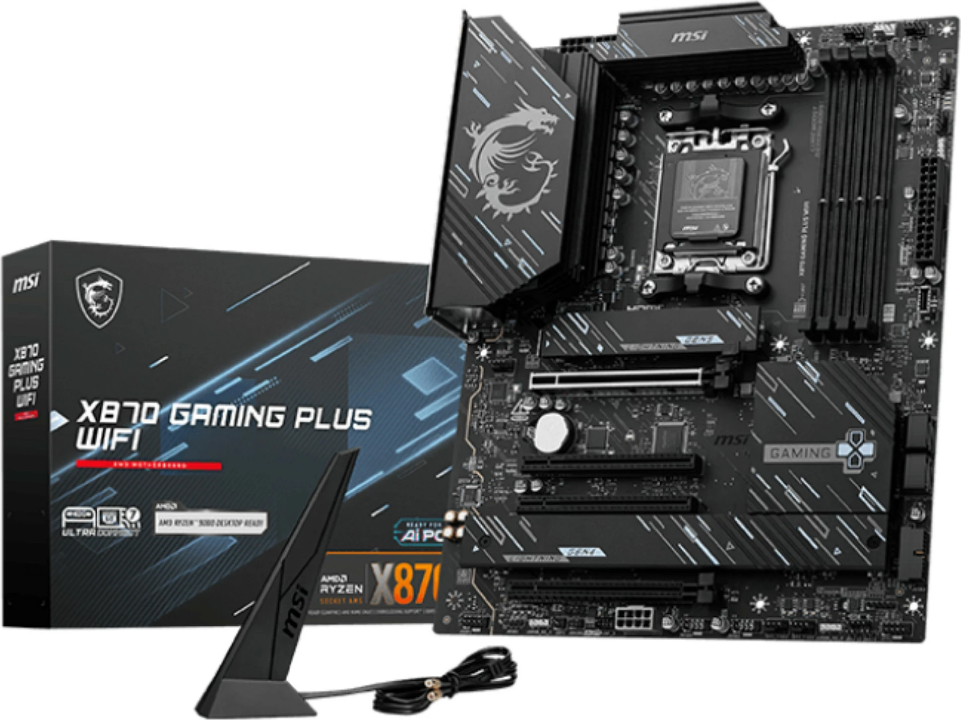 Pllakë amë MSI X870 GAMING PLUS WIFI, Socket AM5, DDR5, 128 GB, e zezë