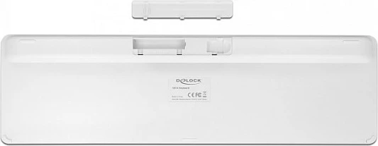 Tastierë wireless DeLOCK 12014, Full-size 100%, QWERTZ gjermane, RF 2.4 GHz, e bardhë