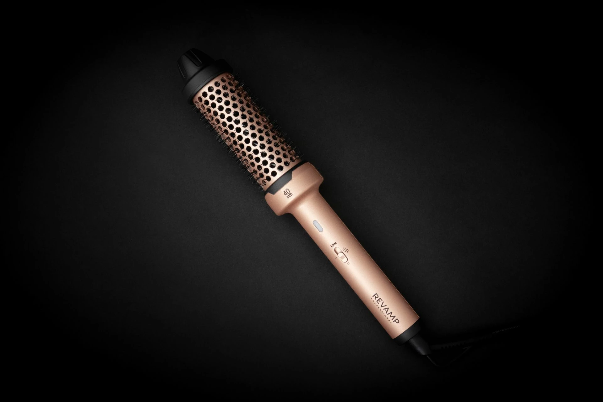 Brushë ngrohëse për stilim flokësh Revamp BR-1400AGD 40 mm ceramic 180°C ionic, rozë ari