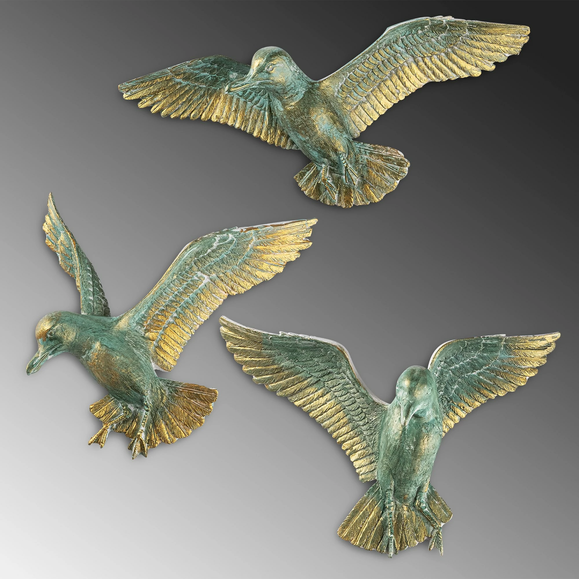 Objekt dekorativ Aberto Design, BIRDS 1, shumëngjyrësh, set prej 3 copash