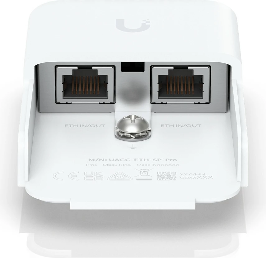 Mbrojtës surtensioni Ethernet Ubiquiti UACC-ETH-SP-Pro, 10Gbps, 2x RJ-45, i bardhë