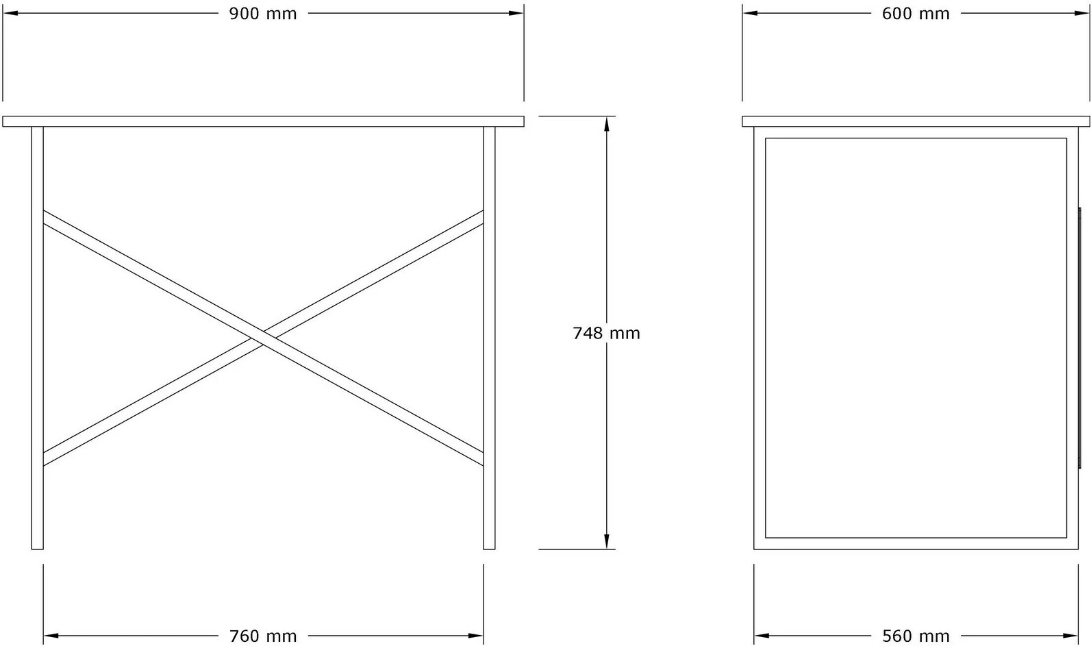 Tavolinë pune Hanah Home, Addis, ngjyrë lisi dhe e zezë