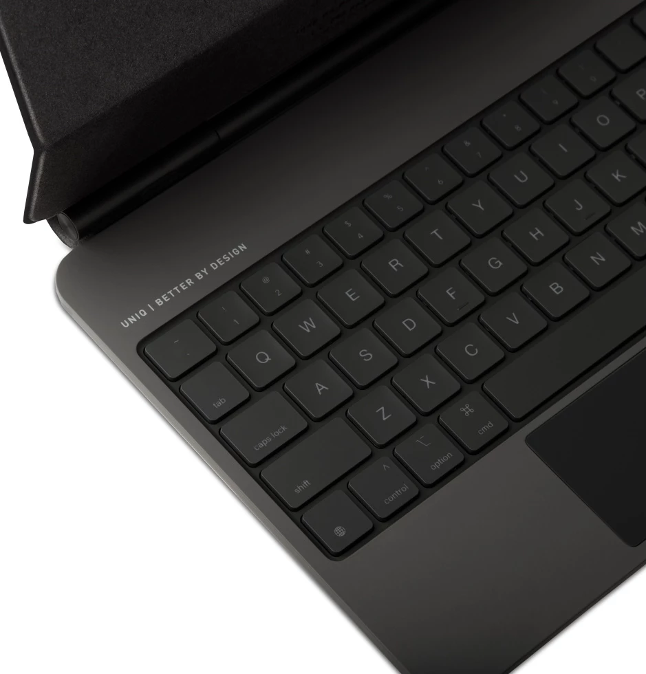 Mbështjellës magnetik me tastierë UNIQ Venno Pro për iPad Air 13" (2024/2025) / iPad Pro 13" (2024), Bluetooth, me trackpad, i zi, set me kabllo USB-C