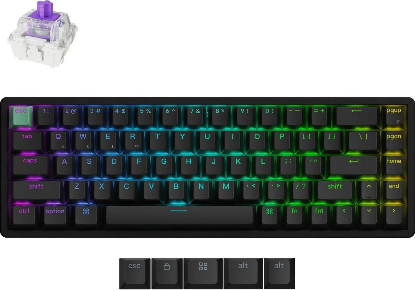Tastierë Keychron K6H 65% magnetike, RGB, wireless/wired, e zezë
