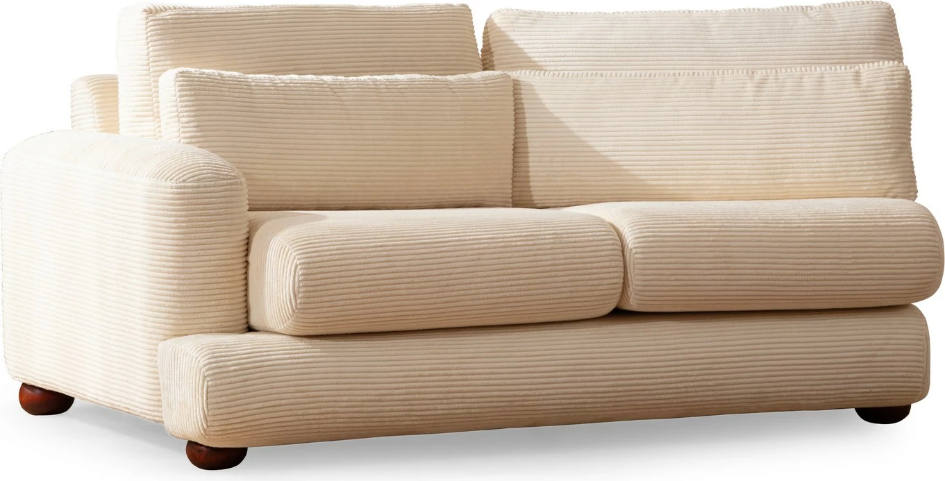 Kauç 4 vende, Atelier del Sofa, River, këndor, ngjyrë bezhë, L2-Xc Right
