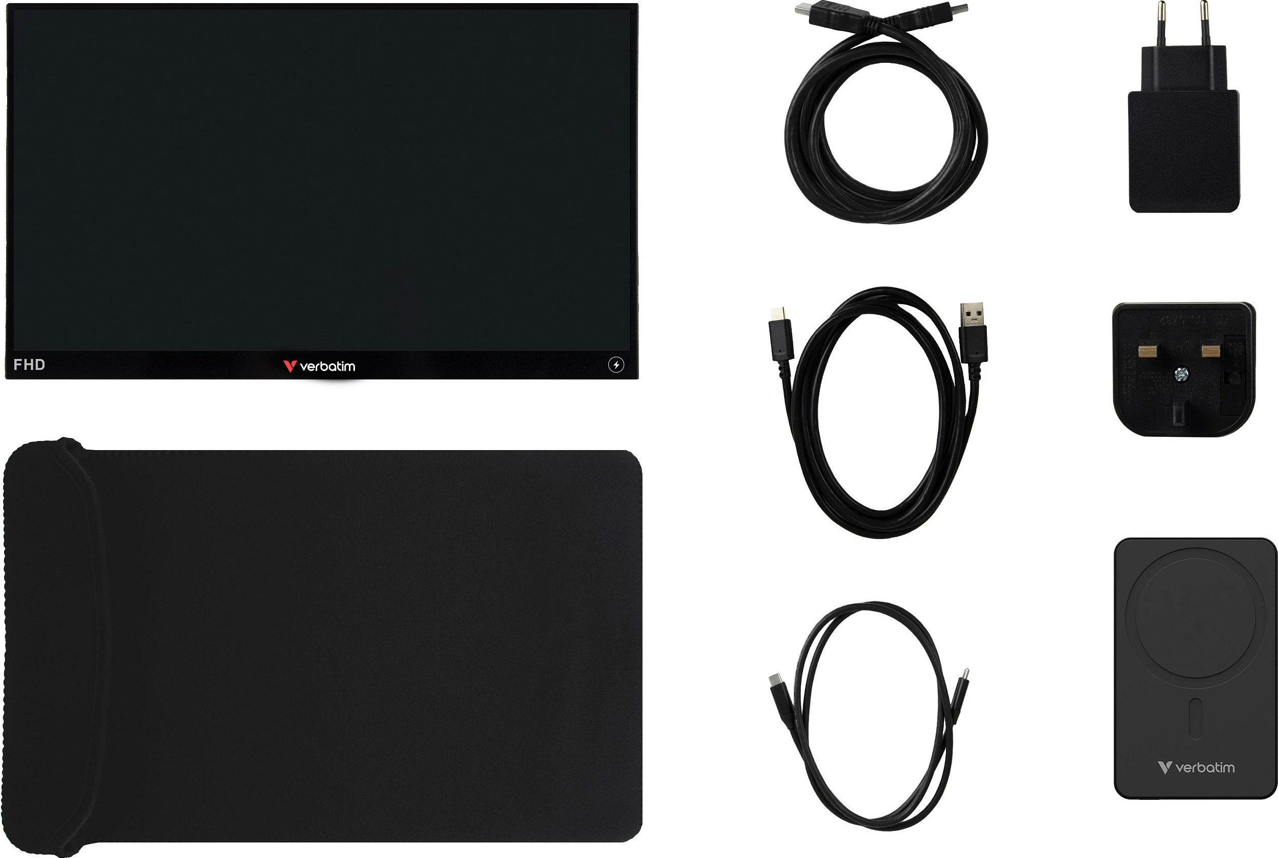 Monitor portativ touchscreen Verbatim Portable Touchscreen Monitor Light 14", Full HD 1080p, USB-C/HDMI, me power bank 5000mAh, i zi