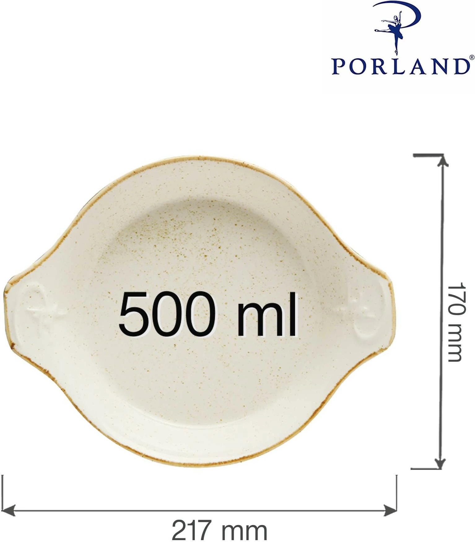 Tavë pjekjeje Porland Seasons Sand Ø170 mm, 500 ml, krem, set 6 copë