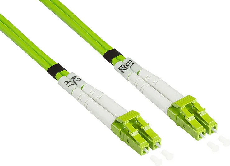 Kabllo optike patch GoodConnections OM5 LC/LC Duplex 7.5m, e gjelbër