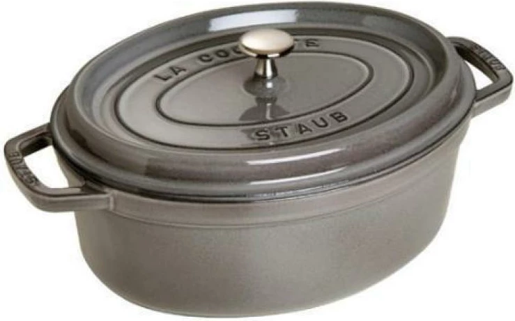 tenxhere gize Staub La Cocotte 27cm oval 40500-276-0, gri
