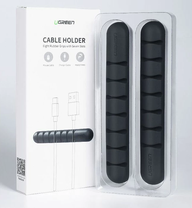Organizator kabllosh UGREEN 50320, 7 slota, deri 5 mm, i zi, 1 copë