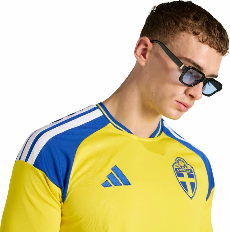 Fanellë meshkuj adidas Sweden 26 Home JM5814, verdhë dhe kaltër