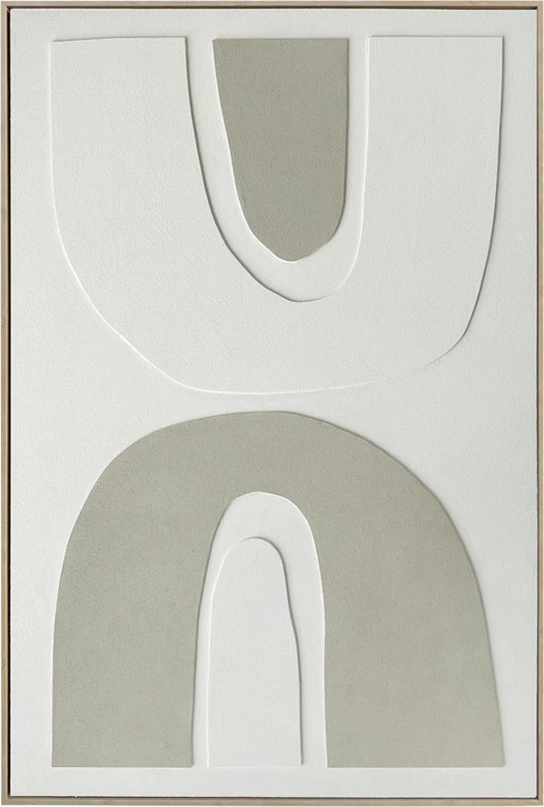 Pikturë dekorative RHYTHM C me kornizë, kanavacë, bezhë e bardhë, 82.6x4.3x122.6cm