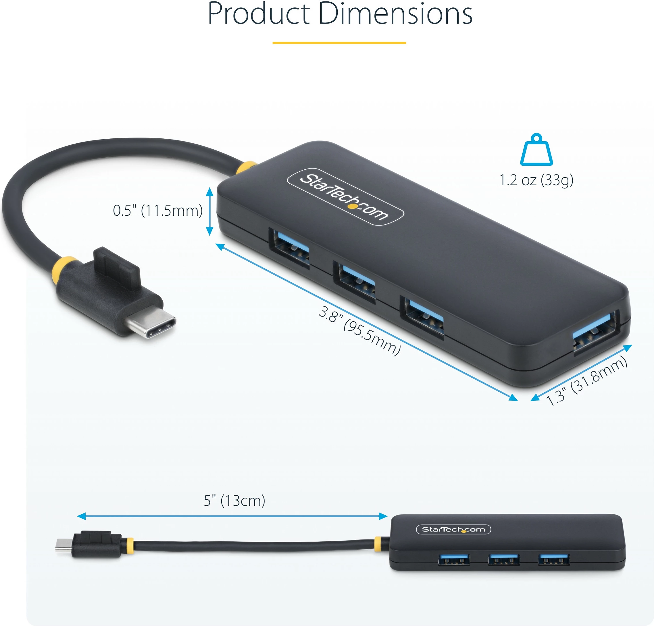 Hub USB-C StarTech 4-Port USB 3.2 Gen 1, 4x USB-A 5Gbps, i zi
