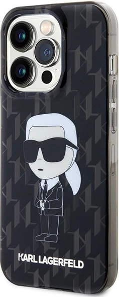 Mbështjellës Karl Lagerfeld Monogram Ikonik për iPhone 15 Pro Max, i zi