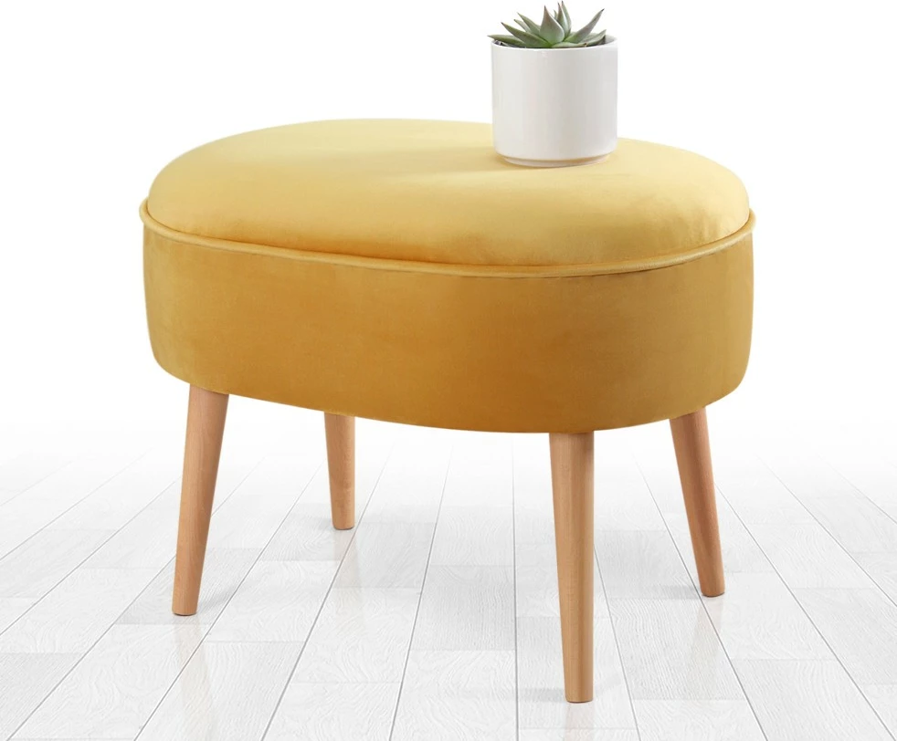 Puf Atelier del Sofa, kadife e verdhë
