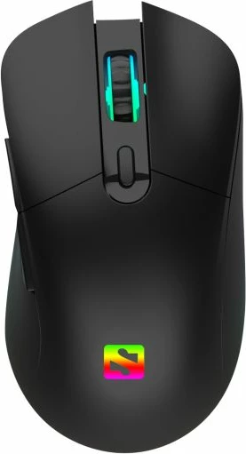 Maus pa tela Sandberg Wireless Sniper Mouse 2 640-21, 2400 DPI, RGB, 6 butona, e zezë, set me USB receiver + kabllo USB-C 1.5 m