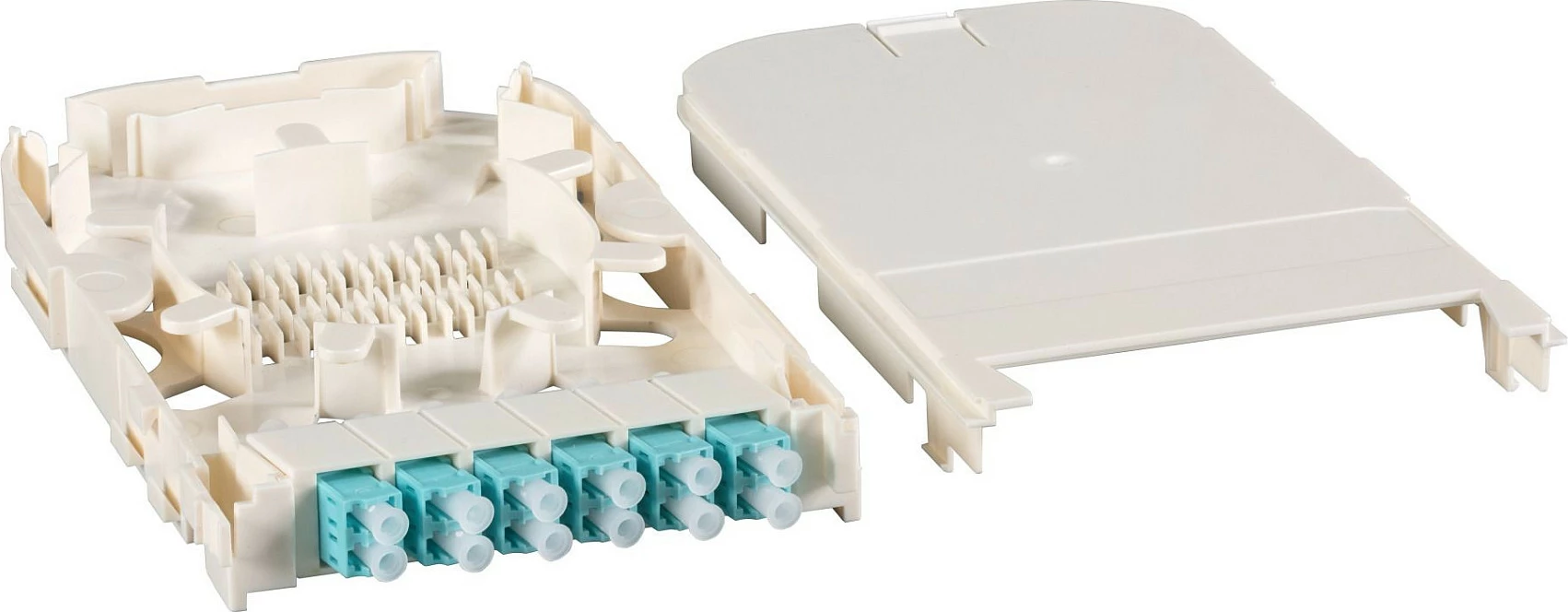 Modul FTTH EFB Elektronik FTTH-MODUL-LCAPC, 12 porta LC/APC, OS2, 0.5U Rack, gjelbër/bardhë