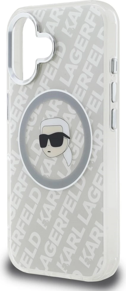 Mbështjellës Karl Lagerfeld IML Karl Head Logo MagSafe për iPhone 16, gri