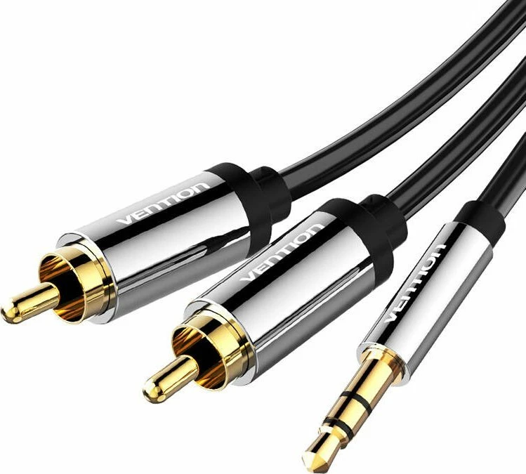 Kabllo audio Vention BCFBI 3.5mm në 2x RCA (Cinch) 3 m e zezë