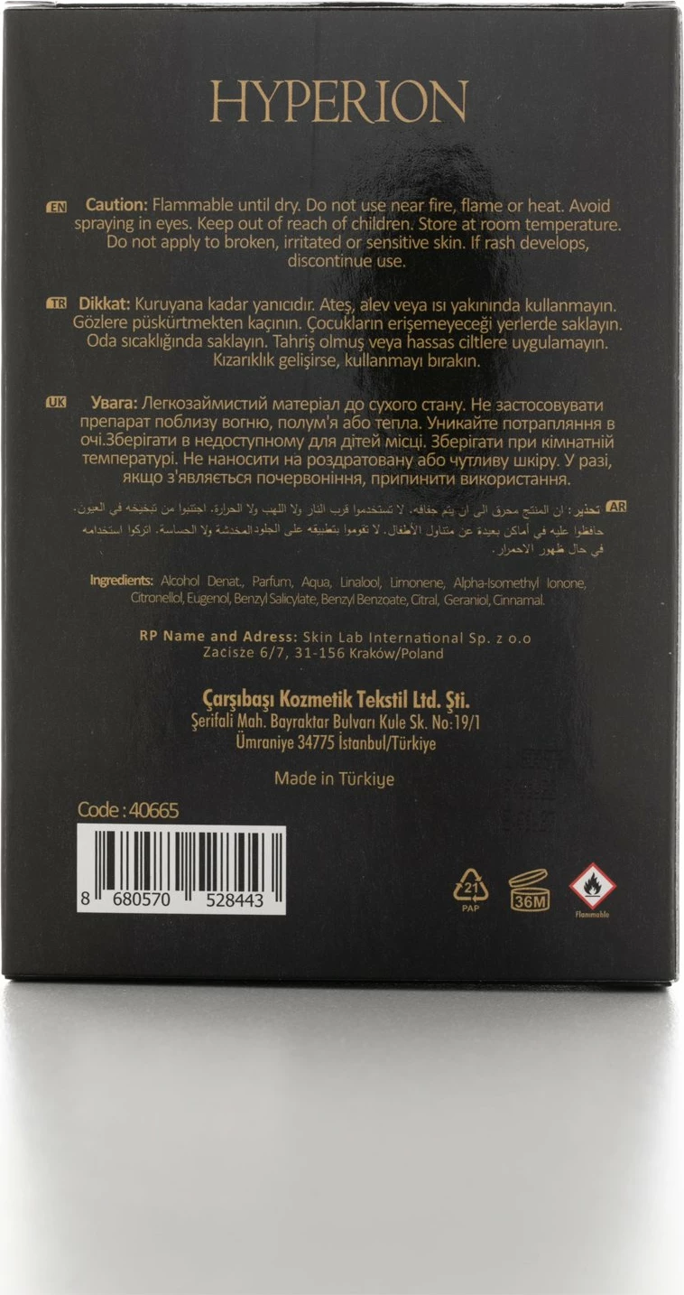 Parfum për burra, Hyperion, Alberto Taccini, 60ml