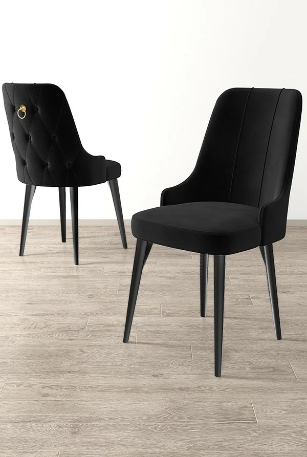 Set karrigesh (6 copë) Hanah Home Newa, ngjyrë e zezë