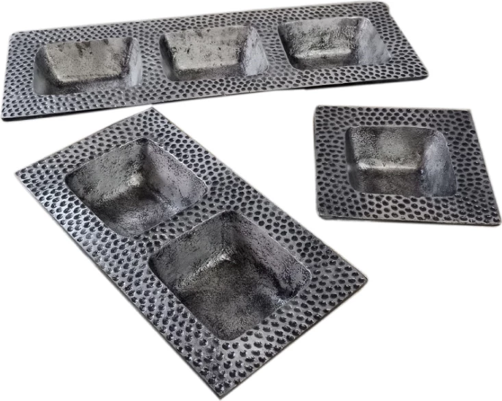 Set enësh MARTIN, 3 copë, alumin, ngjyrë argjendi antike, 38x14x5cm