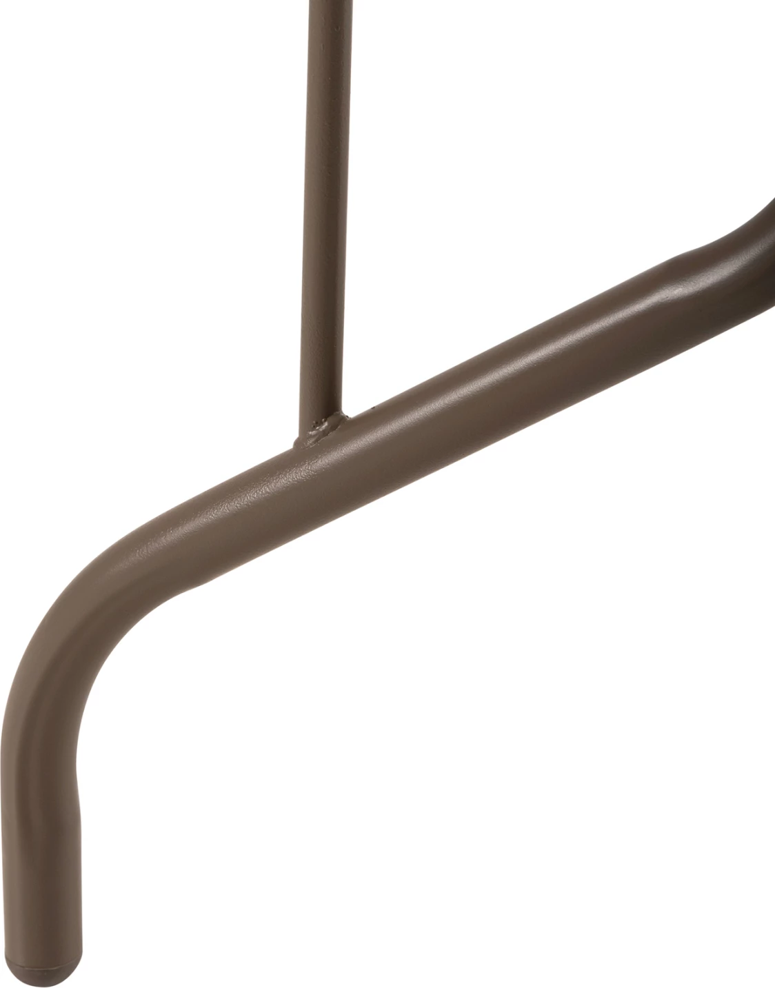 Tavolinë metalike për jashtë ADAM, ngjyrë shampanjë, me sipërfaqe xhami të forcuar, 110x60x71H cm