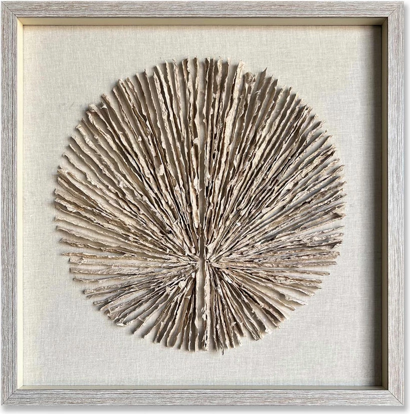 Dekor pikture PURE EARTH, letër, xham, 60x60x4cm, bezhë-natyrale