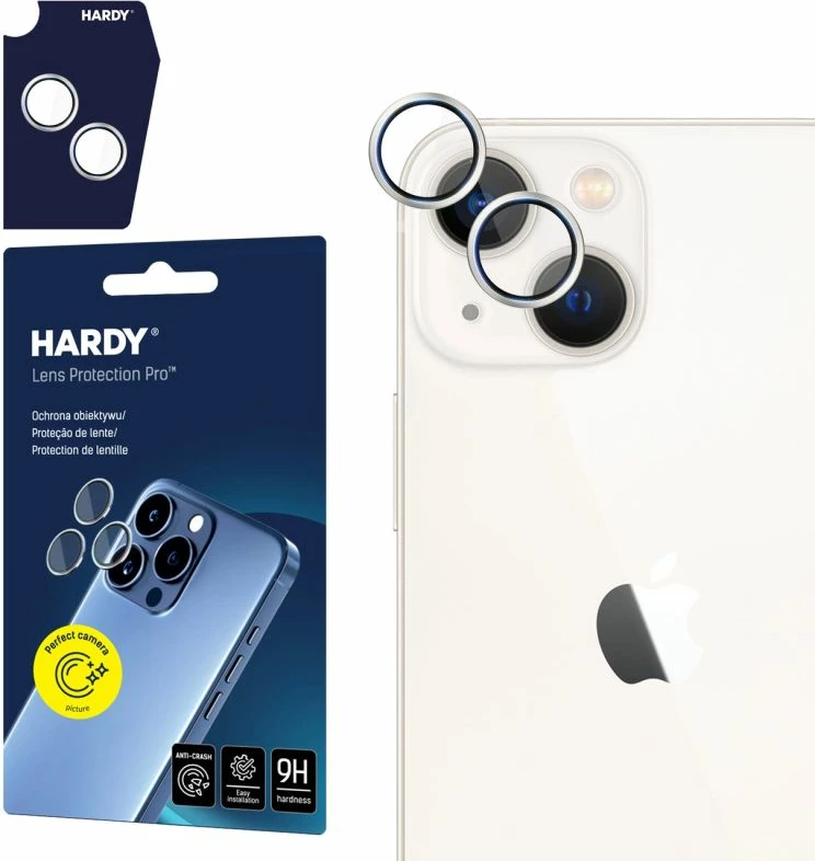 Mbrojtës xhami për kamerë 3mk Protection HARDY Pro për iPhone 13 Mini/13, argjendtë