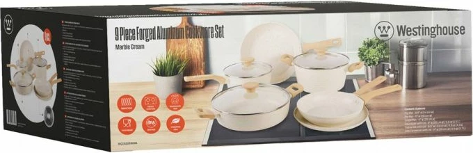 Set tenxhere alumini Westinghouse WCCS205909A, 9 copë, bezhë