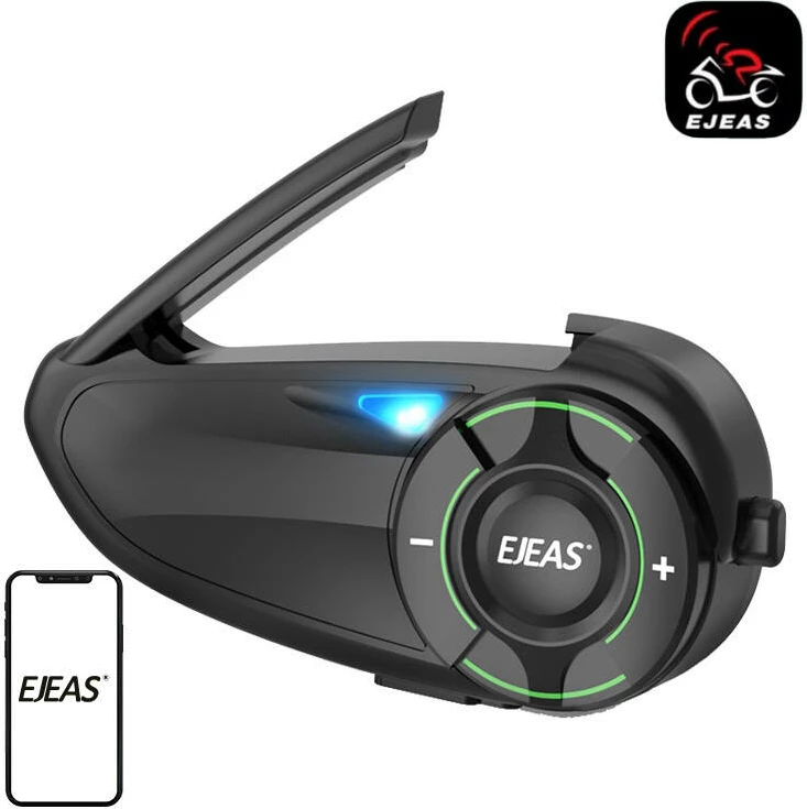 Interkom për motoçikletë EJEAS Q8, Bluetooth 5.1, IP67, i zi