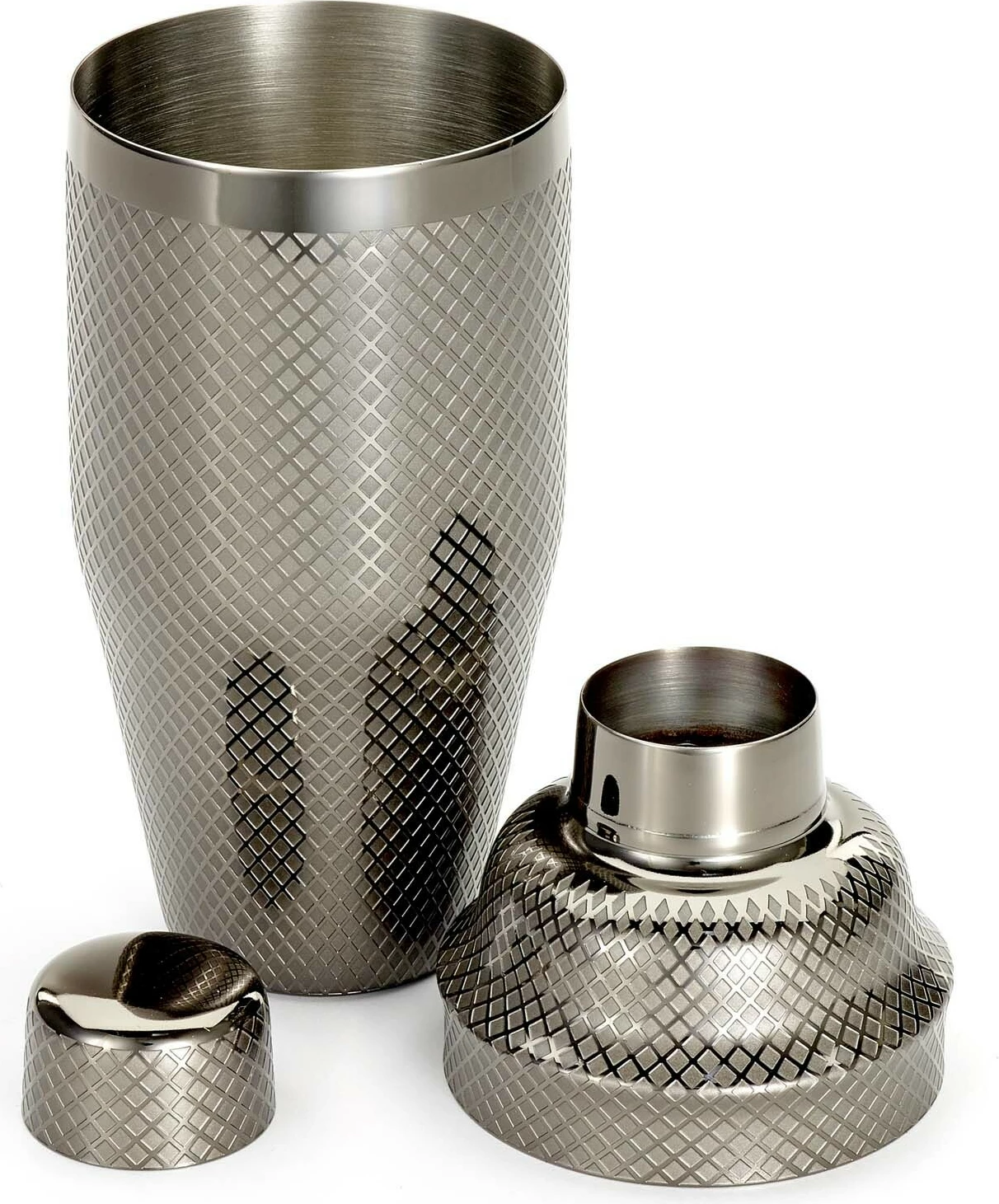 Shaker koktej 3-pjesësh, BarFly Diamond Lattice Japanese, 700 ml, e zezë