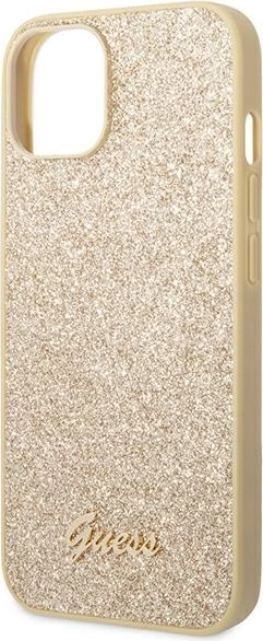 Mbështjellës Guess GUHCP14SHGGSHD për iPhone 14 6.1", hardcase, Glitter Script, ari