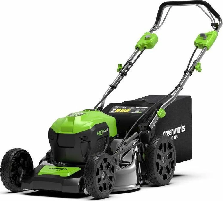 Kositëse bari me bateri Greenworks GD40LM46SP, 40V, 46cm, vetëlëvizëse, kosh 55L, 3-në-1, e gjelbër/zezë (bateri pa përfshi)