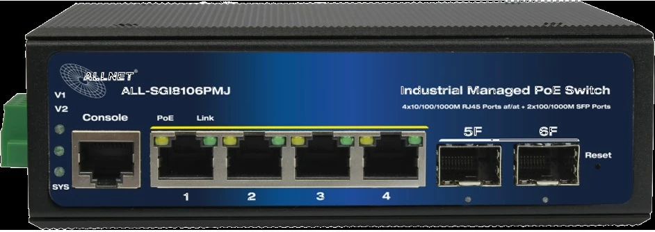Switch industrial ALLNET ALL-SGI8106PMJ, PoE