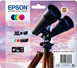 Kartrixh boje Epson 502XL Multipack, Original, 4 copë, Zi/Blu (Cyan)/Magenta/Verdhë