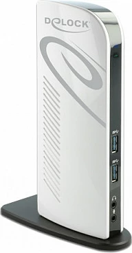 Docking station DeLOCK USB Dual HDMI, USB 3.2, LAN Gigabit, Audio 3.5 mm, e zezë/bardhë