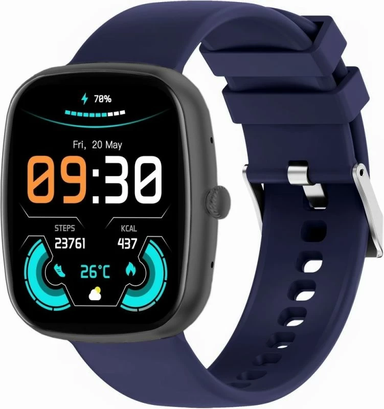 Smartwatch Gravity GT18-9, e zezë, 2 rripa