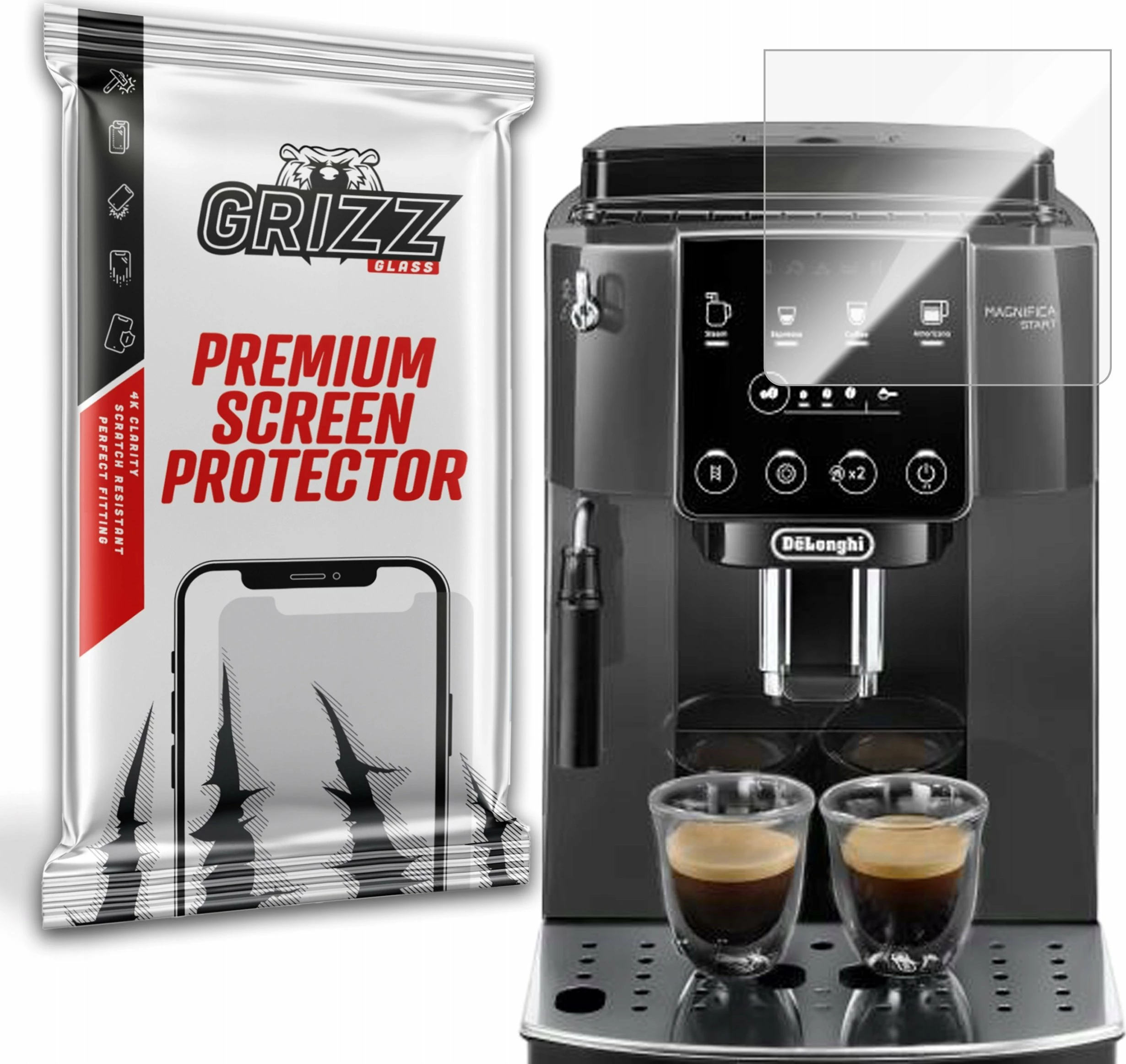 Mbrojtës ekrani GrizzGlass HybridGlass për DeLonghi ECAM 220.22.GB, 1 copë + set aplikimi