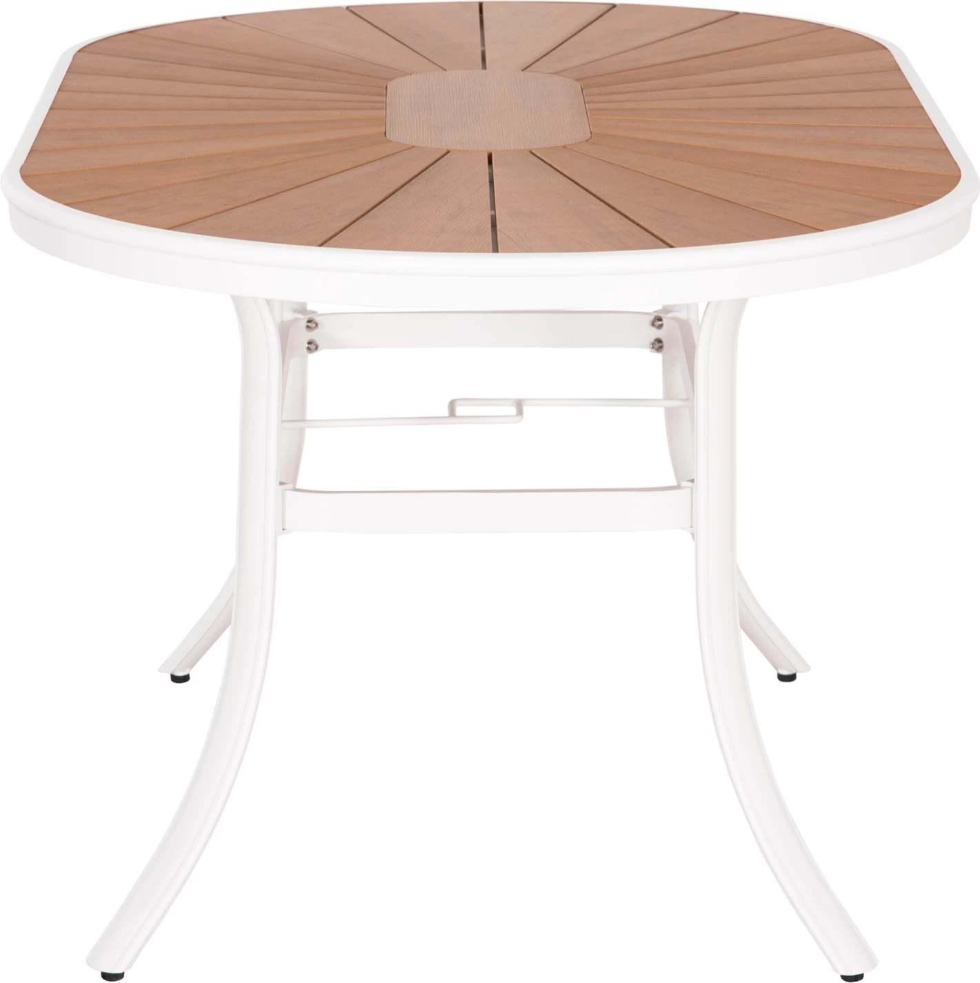 Tavolinë për terasë TELAMO FH6288.02 alumin në të bardhë & sipërfaqe tavoline polywood 160x90Χ73.5cm