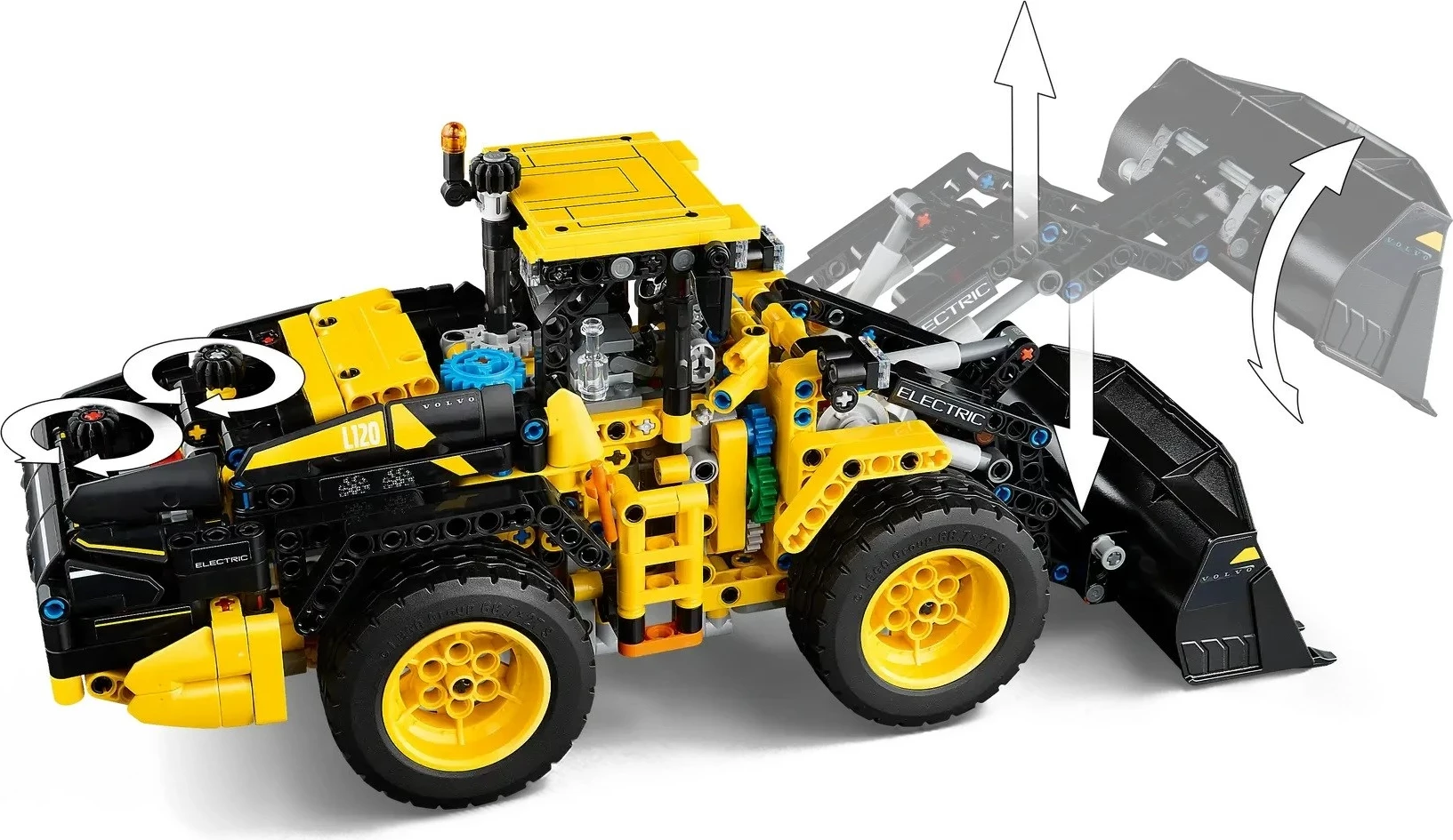 Set LEGO Technic Volvo L120 Electric Wheel Loader, 973 pjesë, për fëmijë 9+ vjeç, e verdhë/zezë