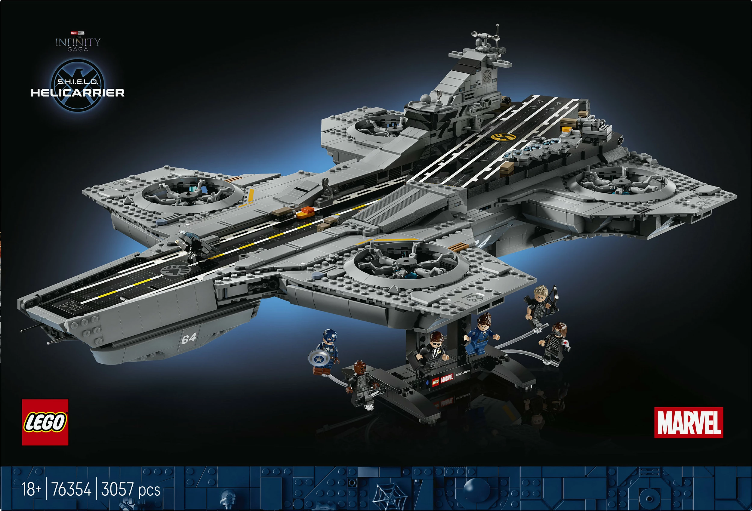 Set ndërtimi LEGO Marvel 76354 S.H.I.E.L.D. Helicarrier, 3057 copa, Multicolor